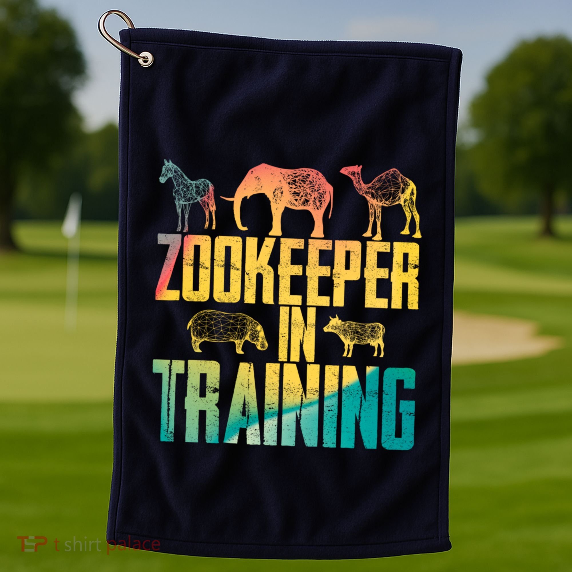 Funny Zookeepping Zookeeper Job Keeping Gift Zoo Keeper In Training Golf Towel