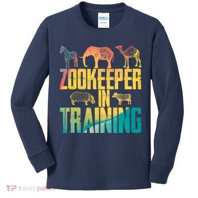 Funny Zookeepping Zookeeper Job Keeping Gift Zoo Keeper In Training Kids Long Sleeve Shirt