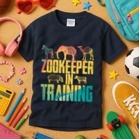 Funny Zookeepping Zookeeper Job Keeping Gift Zoo Keeper In Training Kids T-Shirt thumb 3
