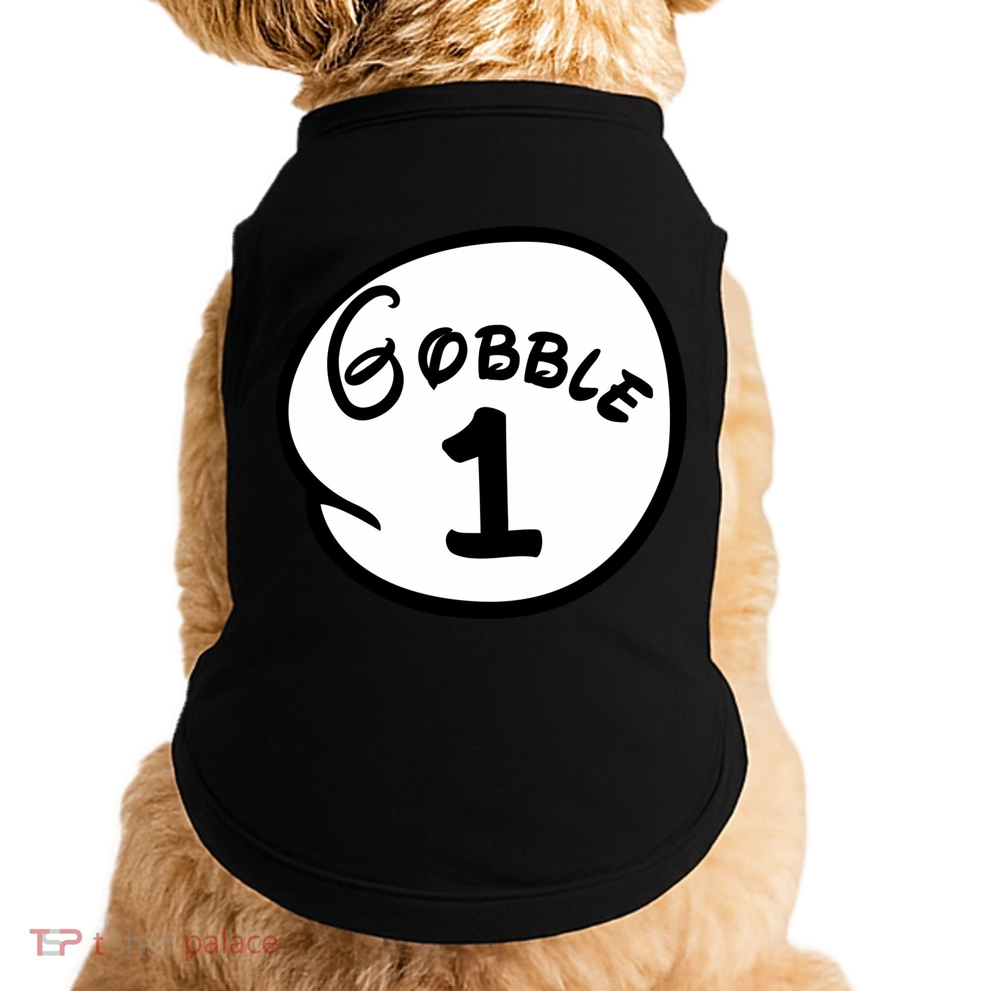 Gobble 1 2 3 Funny Thanksgiving Matching Doggie Tank