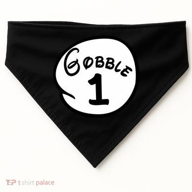Gobble 1 2 3 Funny Thanksgiving Matching USA-Made Doggie Bandana