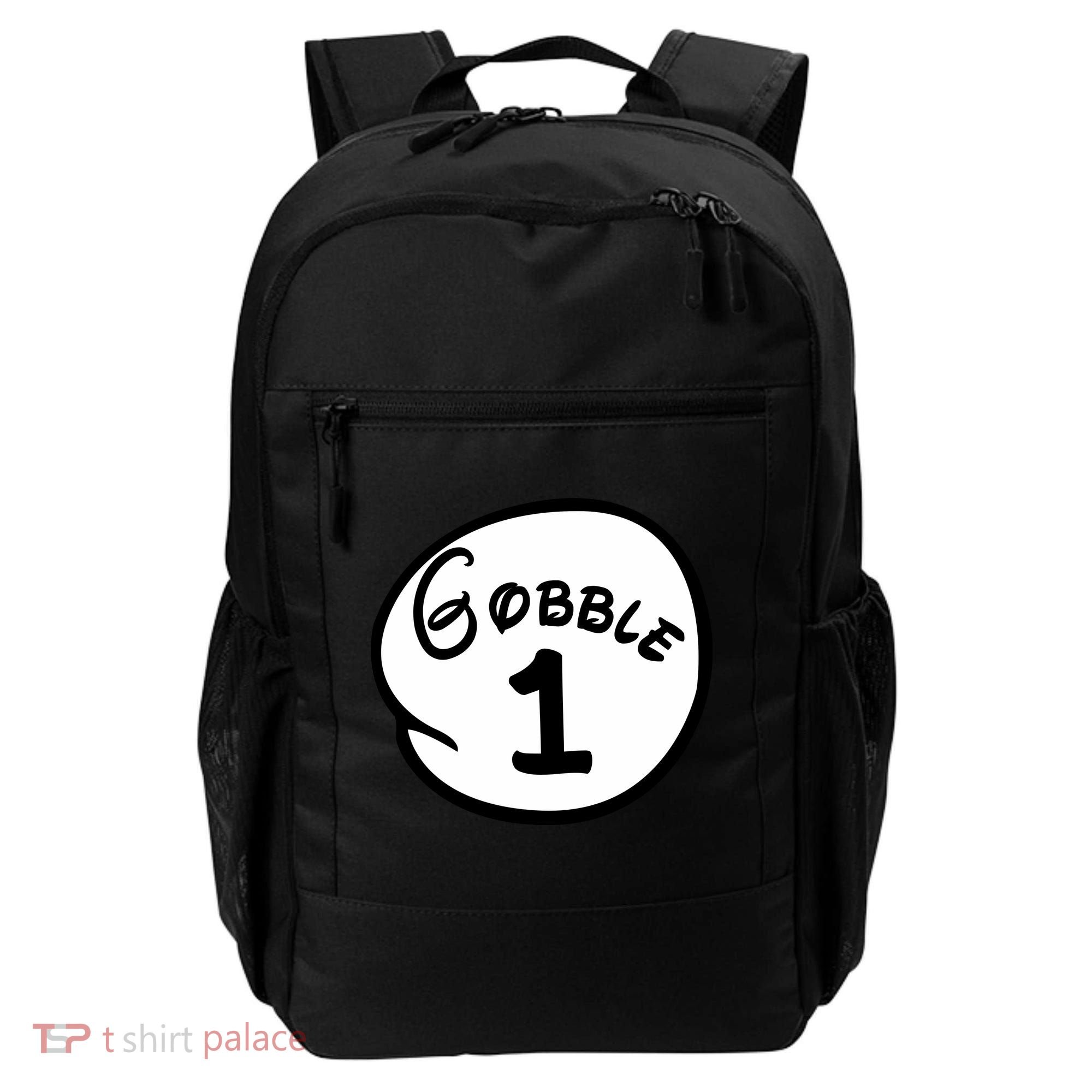Gobble 1 2 3 Funny Thanksgiving Matching Backpack