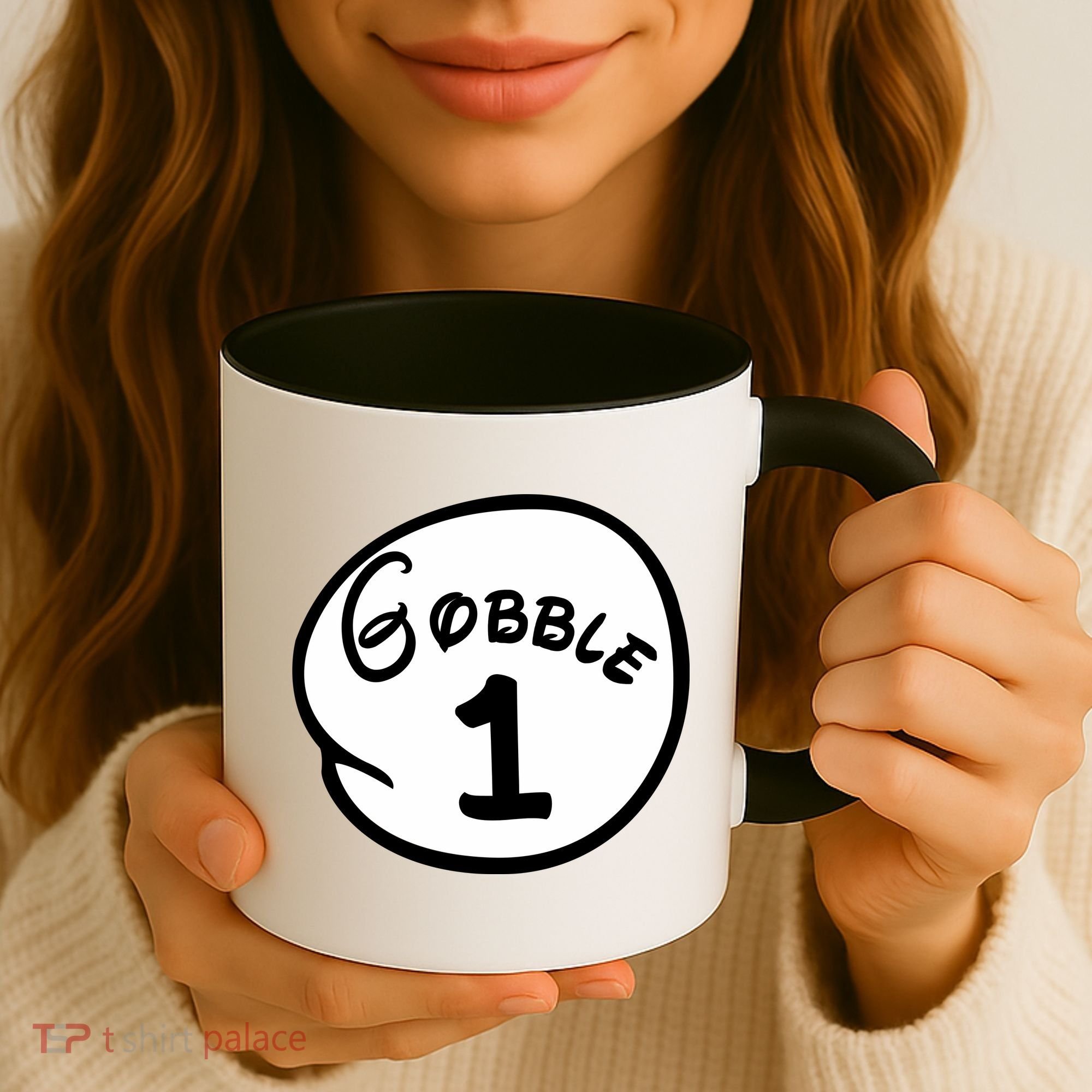 Gobble 1 2 3 Funny Thanksgiving Matching Coffee Mug