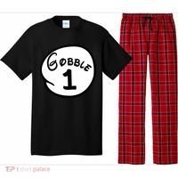 Gobble 1 2 3 Funny Thanksgiving Matching Pajama Set thumb 0