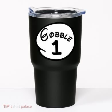Gobble 1 2 3 Funny Thanksgiving Matching Tumbler