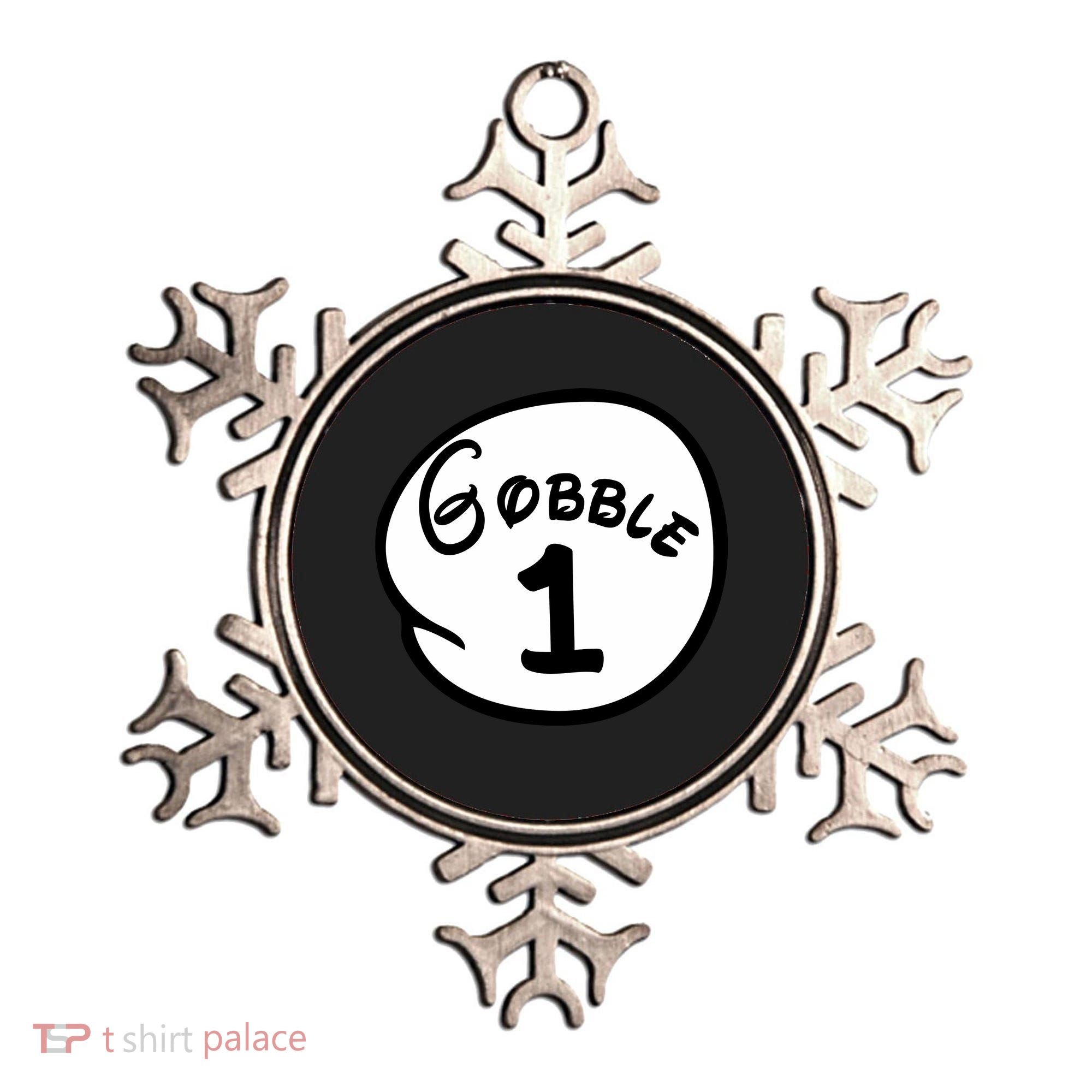 Gobble 1 2 3 Funny Thanksgiving Matching Ornament
