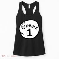 Gobble 1 2 3 Funny Thanksgiving Matching Women's Tank Top thumb 0