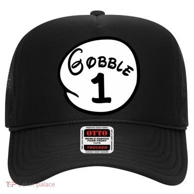 Gobble 1 2 3 Funny Thanksgiving Matching Hat