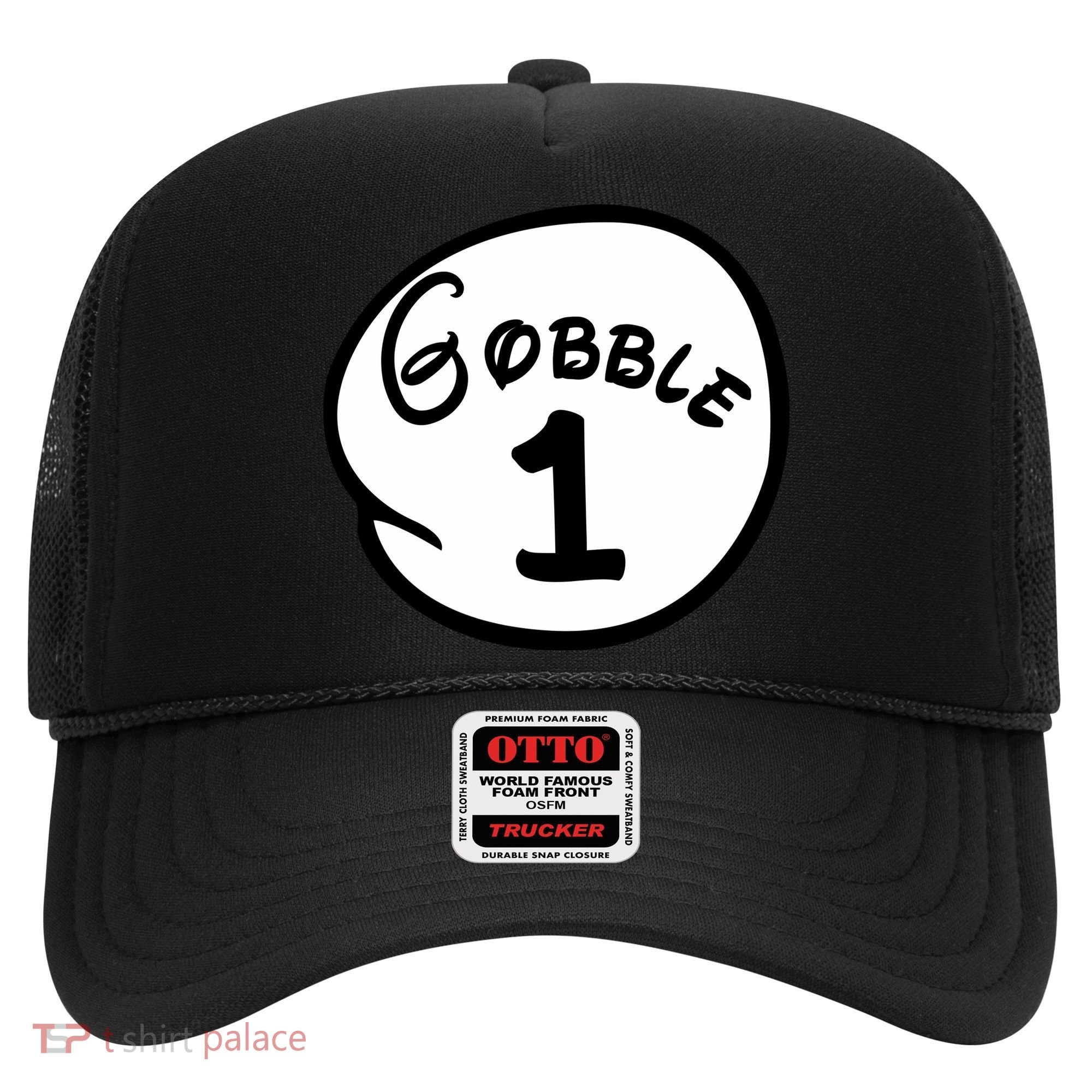 Gobble 1 2 3 Funny Thanksgiving Matching Hat
