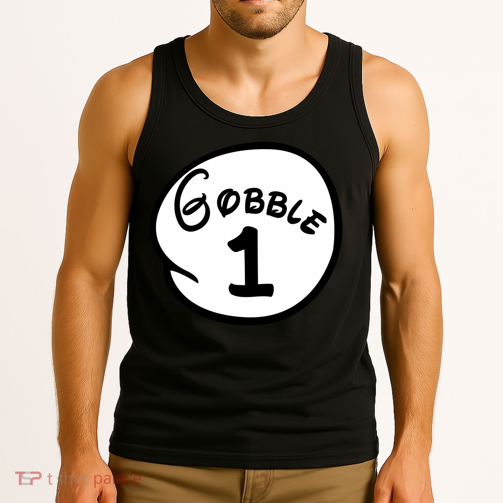Gobble 1 2 3 Funny Thanksgiving Matching Tank Top