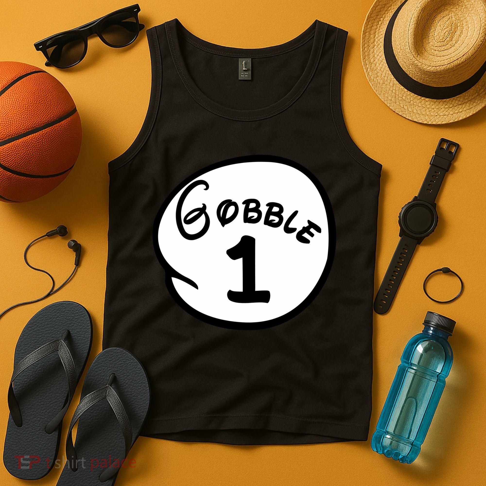 Gobble 1 2 3 Funny Thanksgiving Matching Tank Top