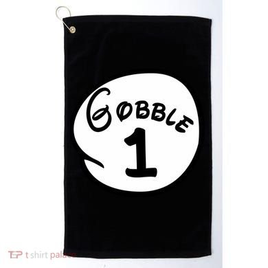 Gobble 1 2 3 Funny Thanksgiving Matching Golf Towel
