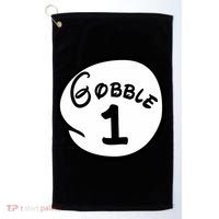 Gobble 1 2 3 Funny Thanksgiving Matching Golf Towel thumb 0