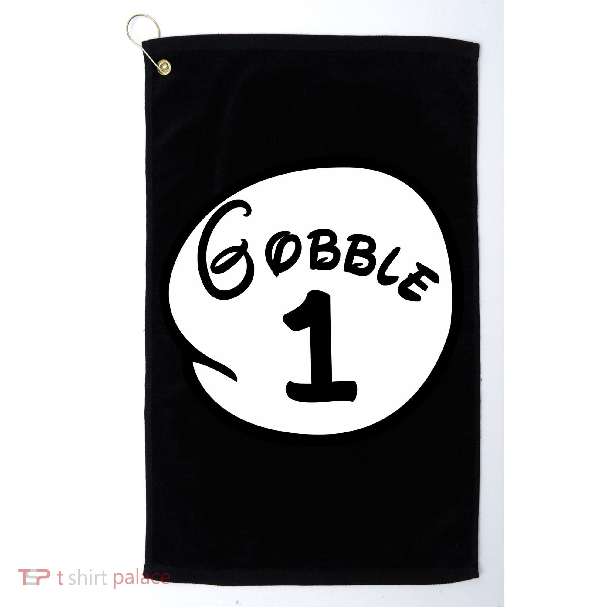 Gobble 1 2 3 Funny Thanksgiving Matching Golf Towel