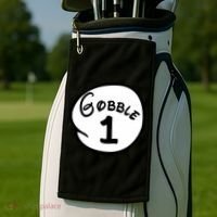 Gobble 1 2 3 Funny Thanksgiving Matching Golf Towel thumb 2