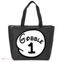 Gobble 1 2 3 Funny Thanksgiving Matching Tote Bag thumb 0