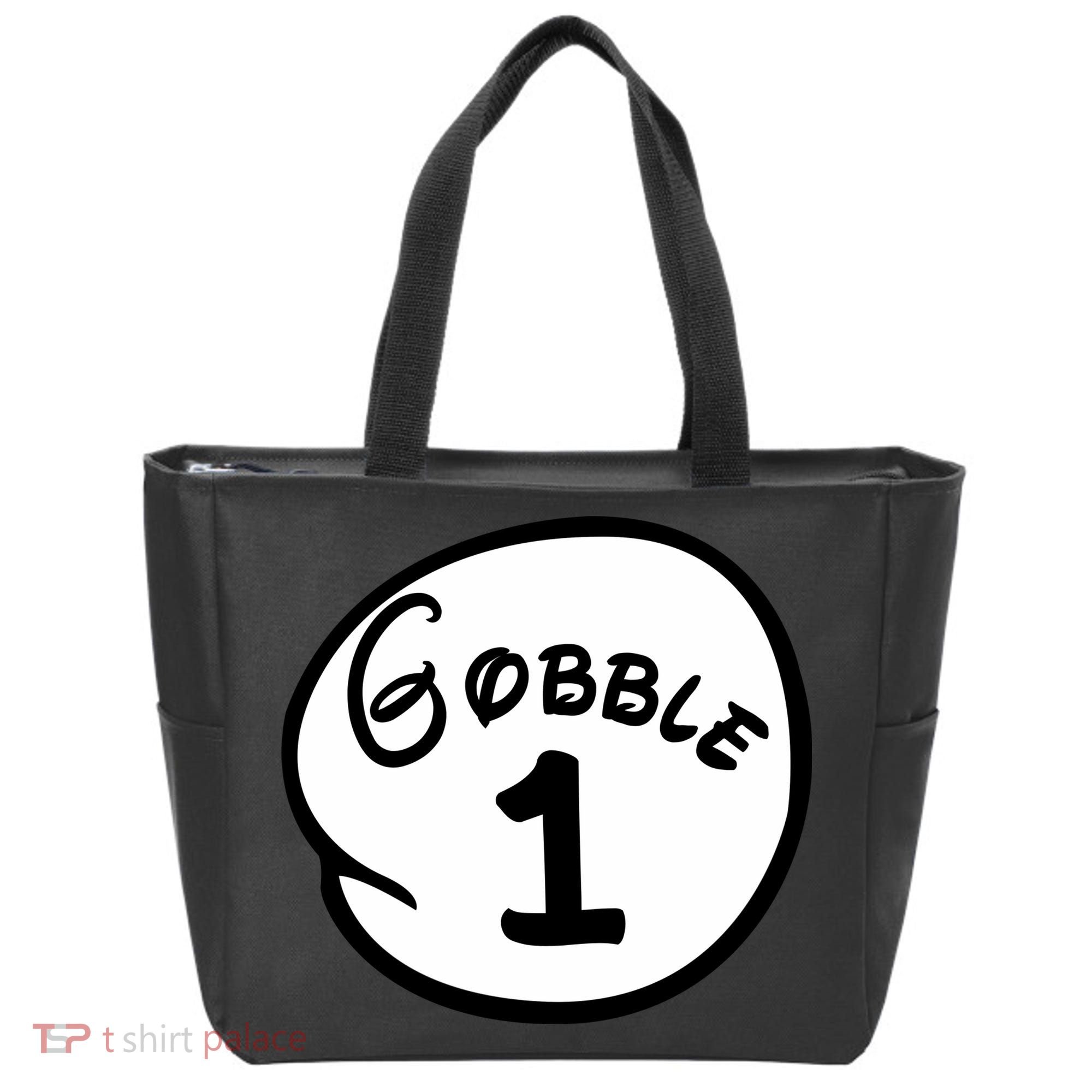 Gobble 1 2 3 Funny Thanksgiving Matching Tote Bag
