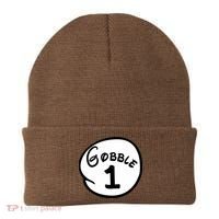 Gobble 1 2 3 Funny Thanksgiving Matching Beanie thumb 0