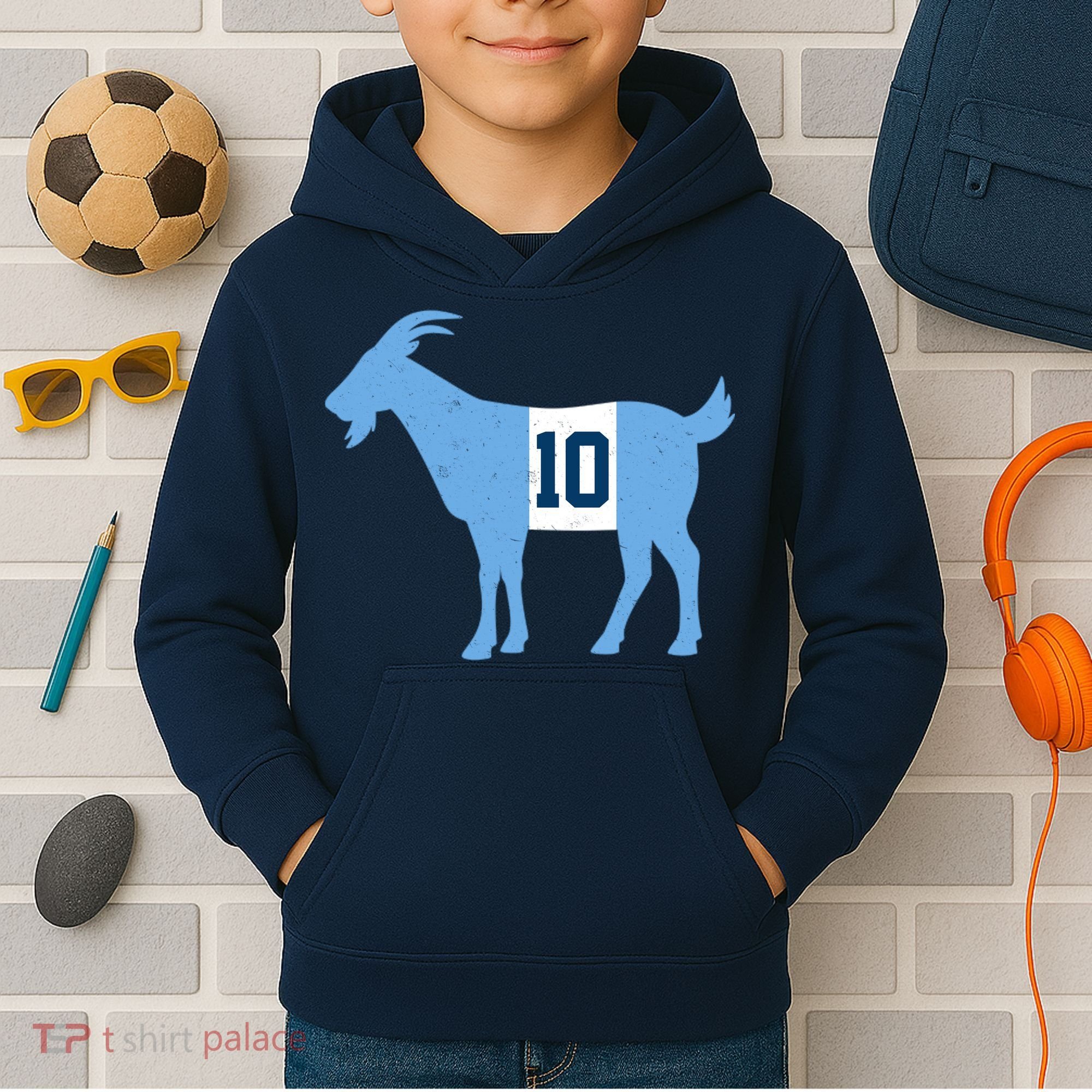 Messi Goat #10 Argentina Soccer Kids Hoodie