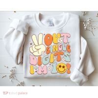 Groovy 10th Birthday Girl Peace Out Single Digits IM 10 Sweatshirt thumb 2