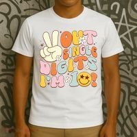 Groovy 10th Birthday Girl Peace Out Single Digits IM 10 T-Shirt thumb 3