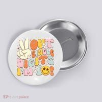Groovy 10th Birthday Girl Peace Out Single Digits IM 10 Button thumb 0