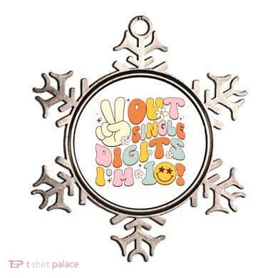 Groovy 10th Birthday Girl Peace Out Single Digits IM 10 Ornament