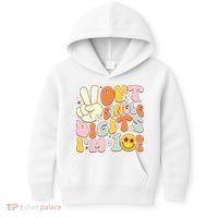 Groovy 10th Birthday Girl Peace Out Single Digits IM 10 Kids Hoodie thumb 0