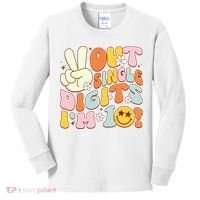Groovy 10th Birthday Girl Peace Out Single Digits IM 10 Kids Long Sleeve Shirt thumb 0