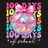Groovy 100 Days Of School Disco Coquette Bow Teacher Sweatshirt thumb 3