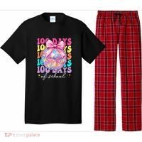 Groovy 100 Days Of School Disco Coquette Bow Teacher Pajama Set thumb 0