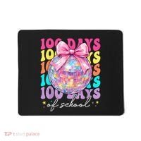 Groovy 100 Days Of School Disco Coquette Bow Teacher Mousepad thumb 0