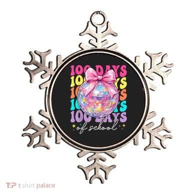 Groovy 100 Days Of School Disco Coquette Bow Teacher Ornament