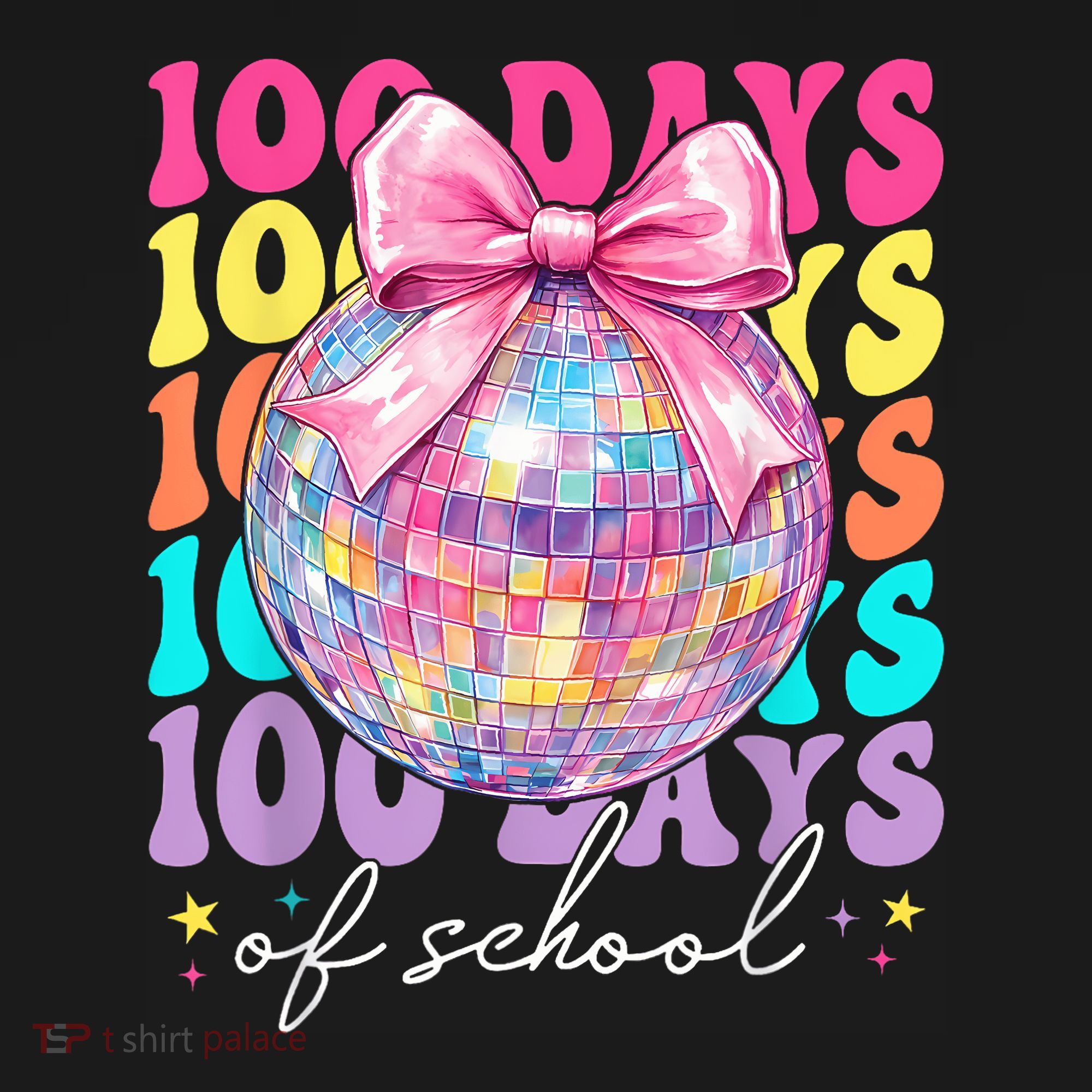 Groovy 100 Days Of School Disco Coquette Bow Teacher Women's Tank Top