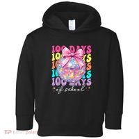 Groovy 100 Days Of School Disco Coquette Bow Teacher Toddler Hoodie thumb 0
