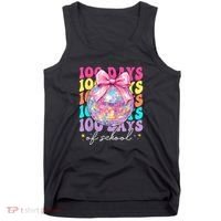 Groovy 100 Days Of School Disco Coquette Bow Teacher Tank Top thumb 0