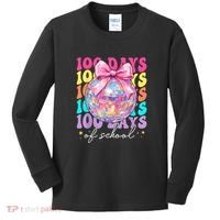 Groovy 100 Days Of School Disco Coquette Bow Teacher Kids Long Sleeve Shirt thumb 0