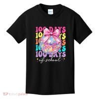 Groovy 100 Days Of School Disco Coquette Bow Teacher Kids T-Shirt thumb 0