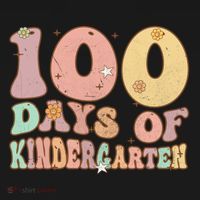 Groovy 100 Days Of Kindergarten For Teacher Cute 100 Days Of Cool Gift Women's Hoodie thumb 2
