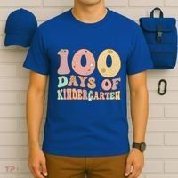 Groovy 100 Days Of Kindergarten For Teacher Cute 100 Days Of Cool Gift T-Shirt thumb 6