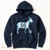 Goat 10 Funny Soccer Hoodie thumb 0