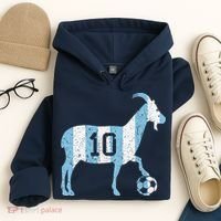Goat 10 Funny Soccer Hoodie thumb 4