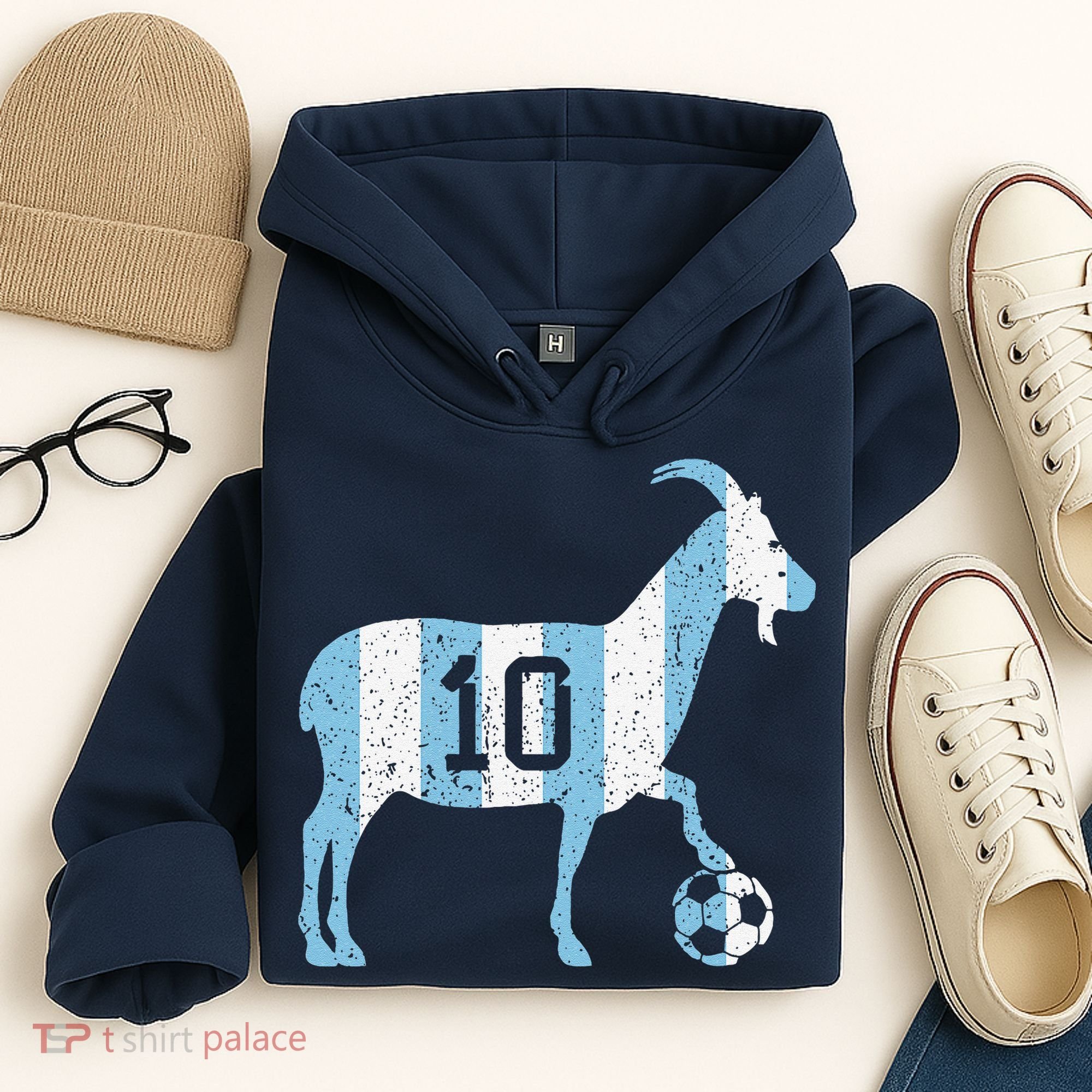 Goat 10 Funny Soccer Hoodie