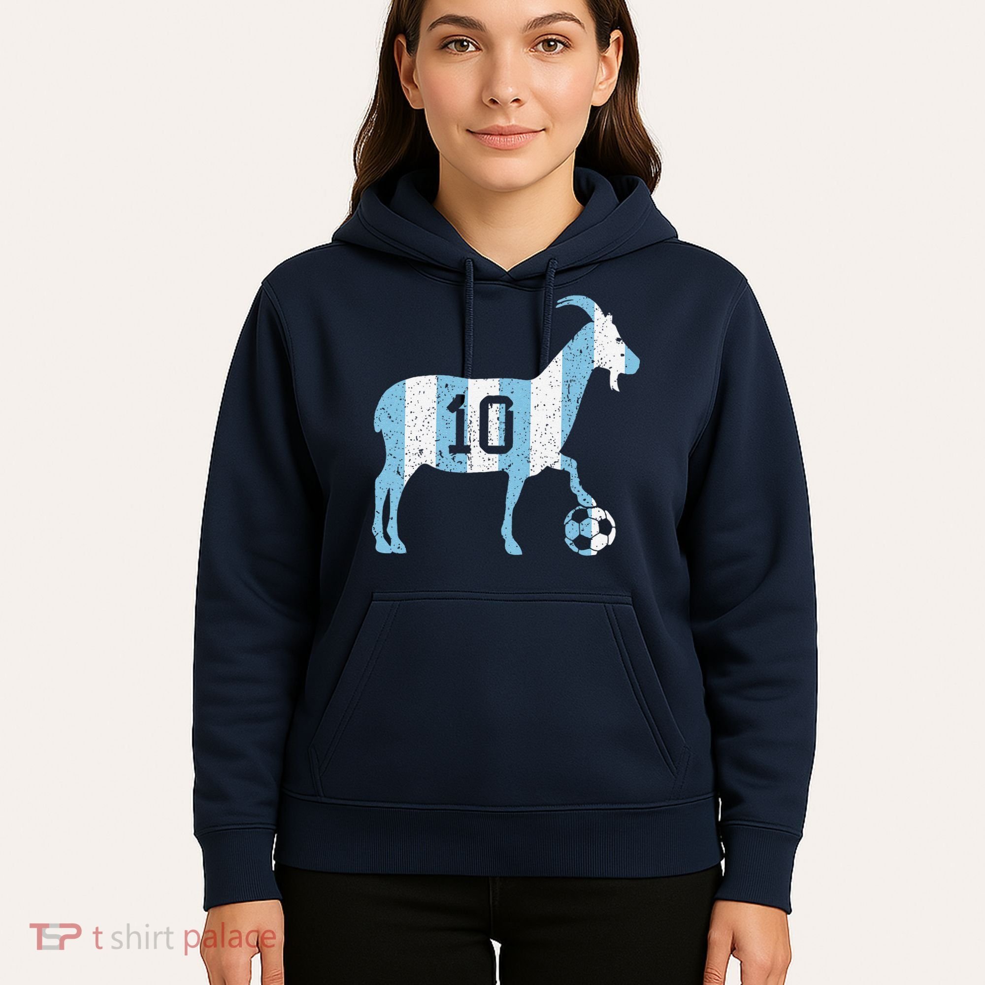 Goat 10 Funny Soccer Hoodie