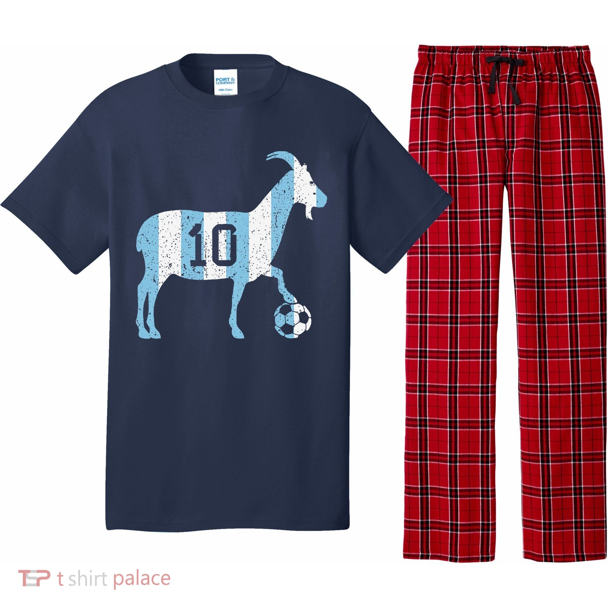 Goat 10 Funny Soccer Pajama Set