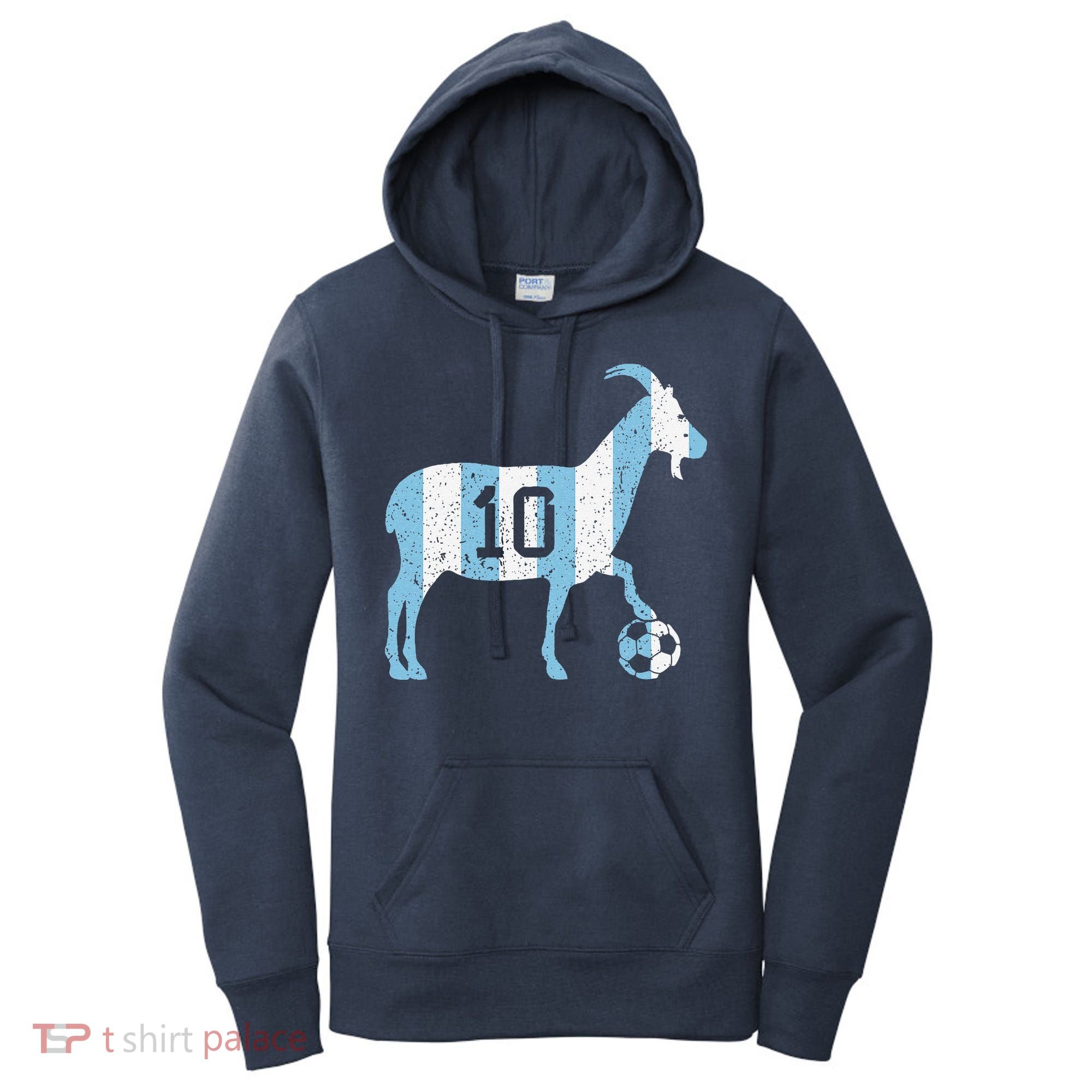 Goat 10 Funny Soccer Women's Hoodie