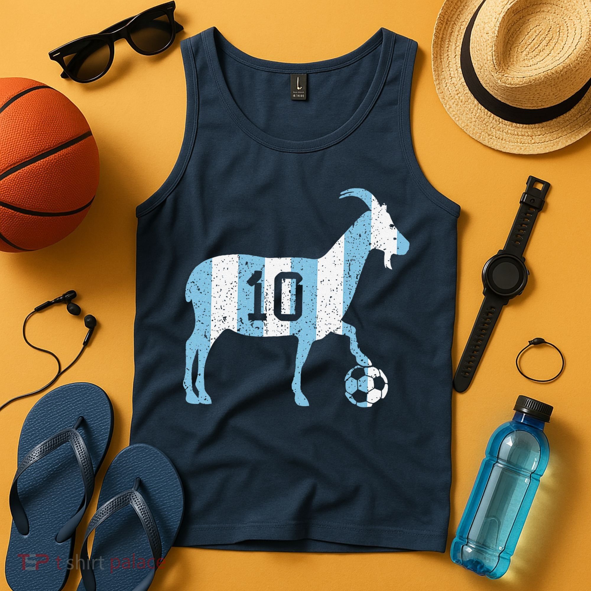 Goat 10 Funny Soccer Tank Top