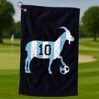 Goat 10 Funny Soccer Golf Towel thumb 1