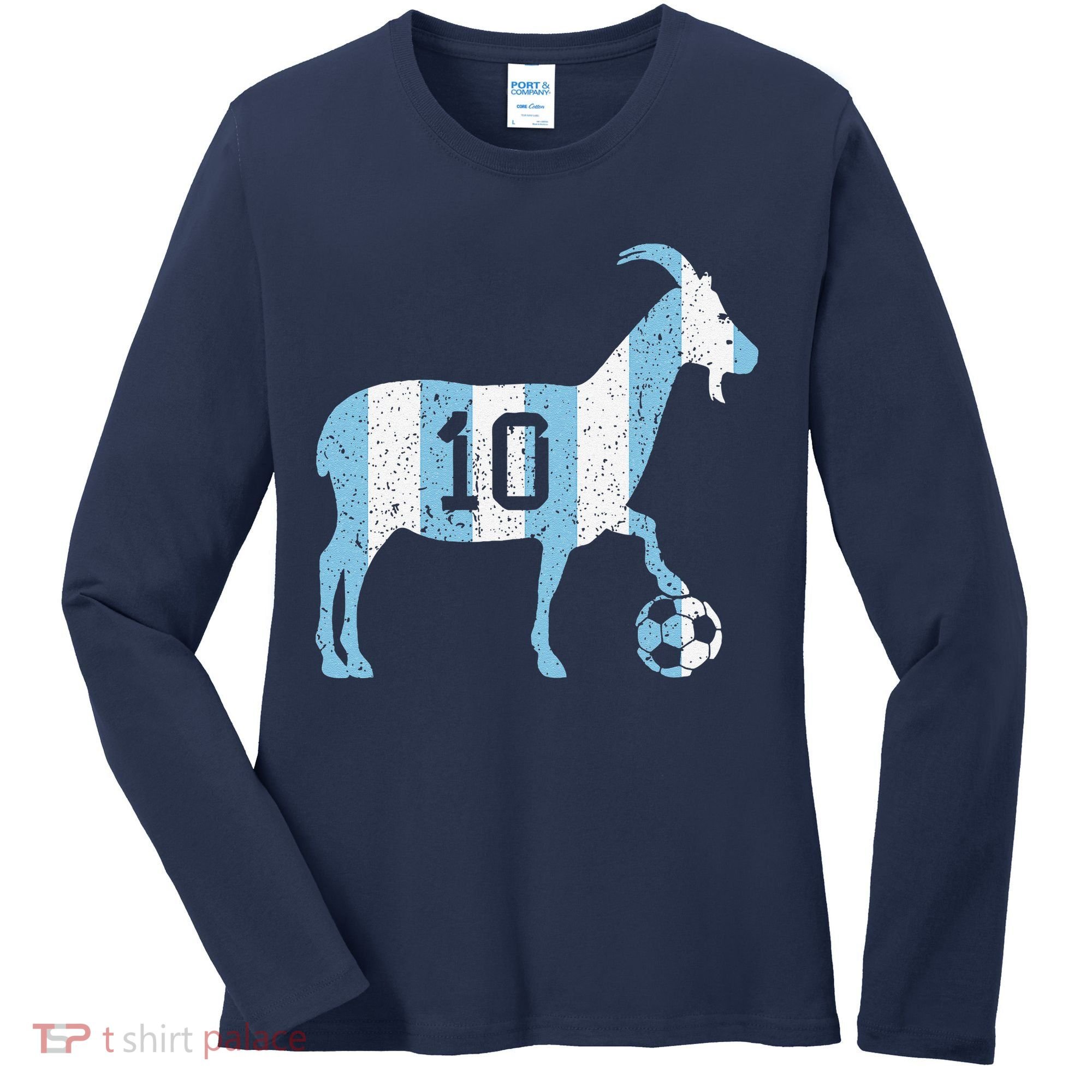 Goat 10 Funny Soccer Women's Long Sleeve Shirt