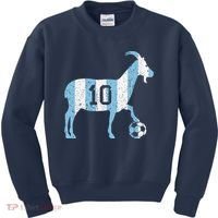 Goat 10 Funny Soccer Kids Sweatshirt thumb 0